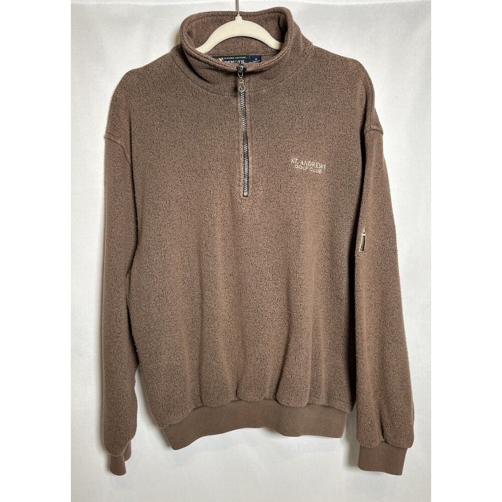 VTG St. Andrew’s Golf Club Men’s Brown 1/3 Zip Sweater Size Medium USA Made
